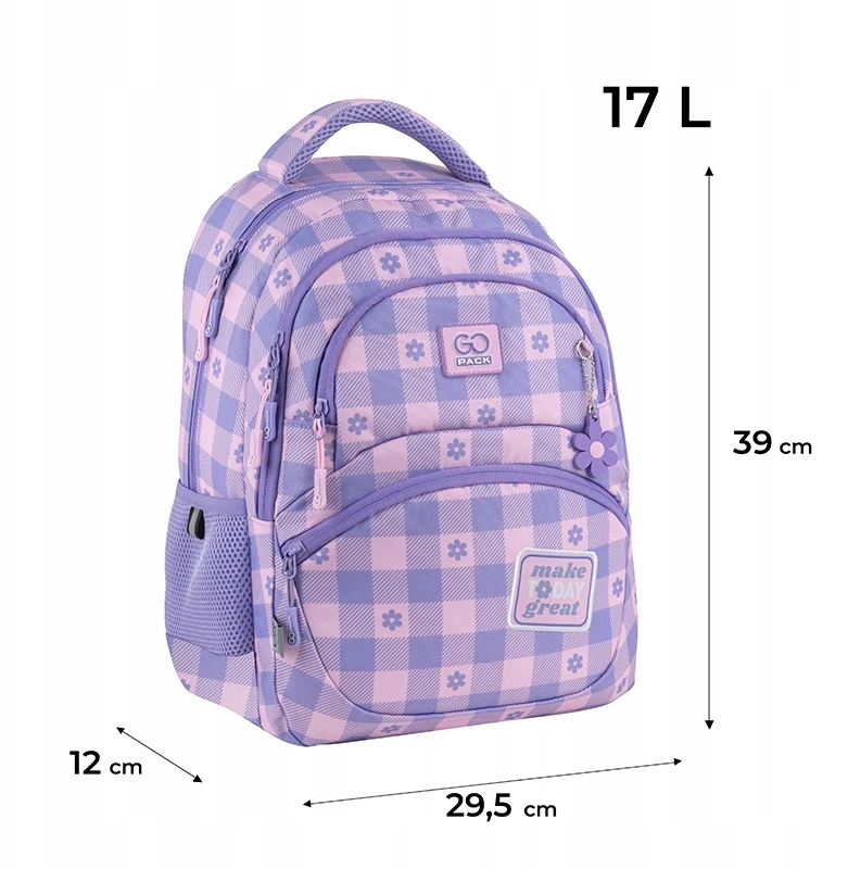 Gopack Mokyklinė kuprinė GO25-175M-4. Rožinė sp.. 39x29,5x12 cm