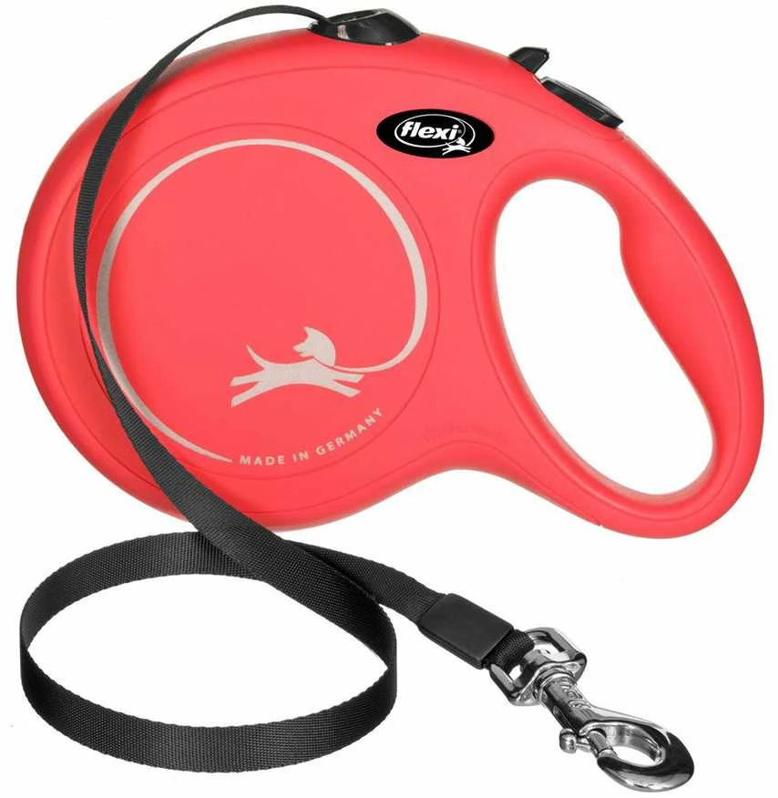 Flexi New Classic L pavadėlis šunims iki 50kg juostinis 5m raudonos spalvos