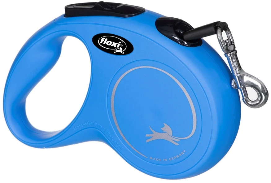 Flexi New Classic S pavadėlis šunims iki 15kg juostinis 5m mėlynos spalvos