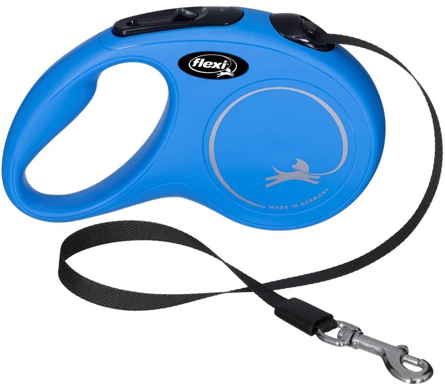 Flexi New Classic S pavadėlis šunims iki 15kg juostinis 5m mėlynos spalvos