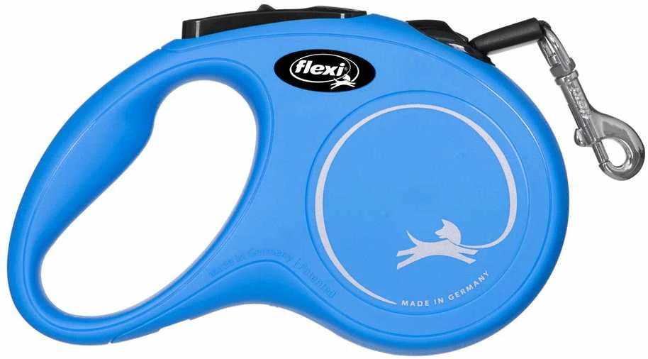 Flexi New Classic S pavadėlis šunims iki 15kg juostinis 5m mėlynos spalvos