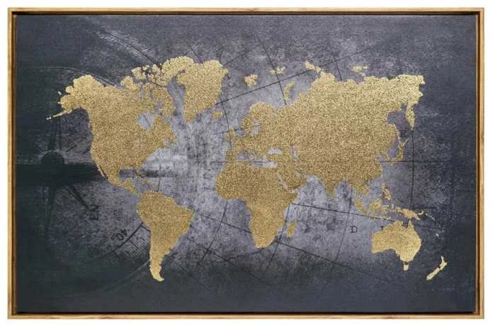 Paveikslas drobė su rėmu Pasaulio žemėlapis 88x58x4,3 cm Atmosphera 162269
