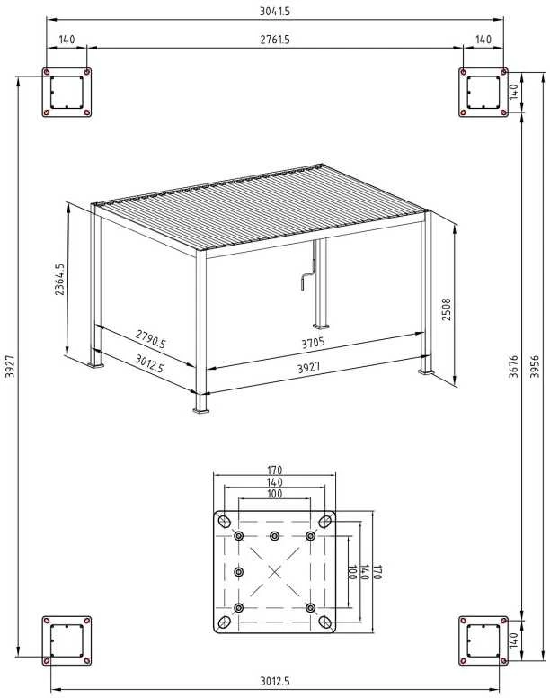 Home4You Pavėsinė MIRADOR 3x4xh2,5m