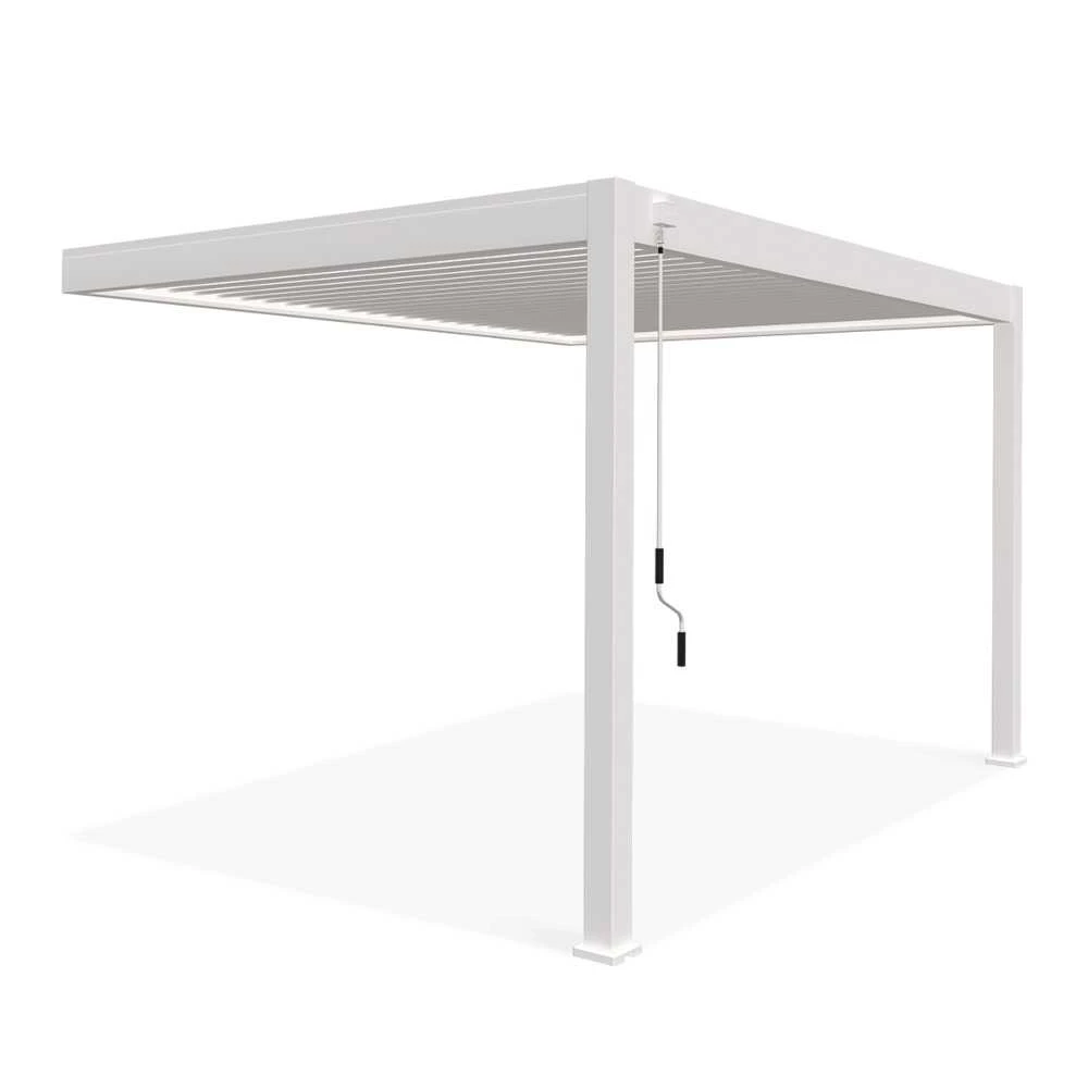 Pavėsinė Pergola ELEGANCE WALL 3x4, Baltas, montuojama prie sienos