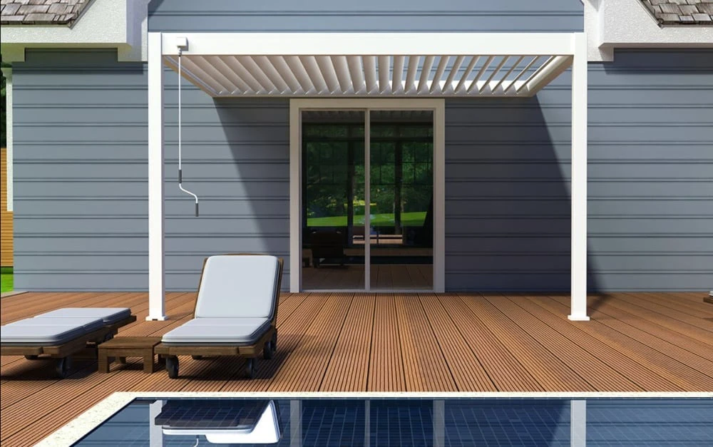 Pavėsinė Pergola ELEGANCE WALL 3x4, Baltas, montuojama prie sienos