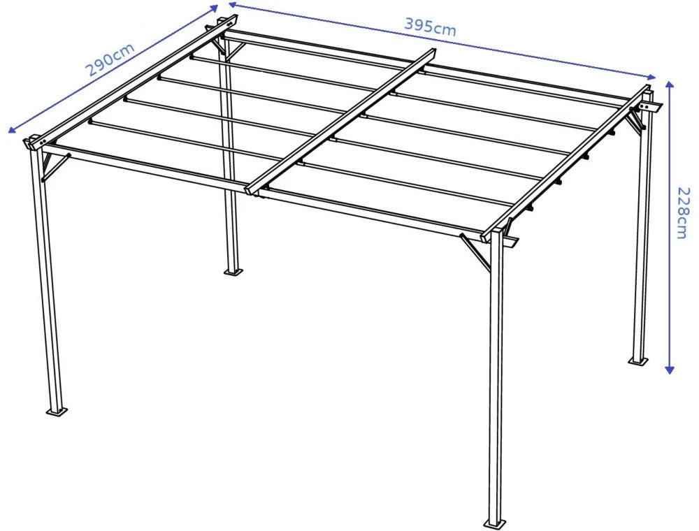 Pavėsinė Pergola SPRINT PLUS 3x4, Anthracite/Baltas