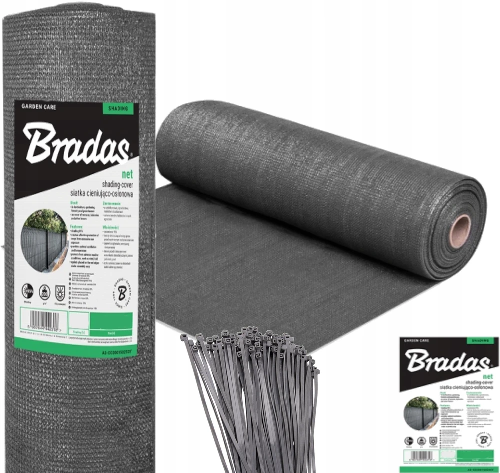 Bradas Pavėsio ir dengimo tinklas 90%, 1,5x10m, 135g PILKA
