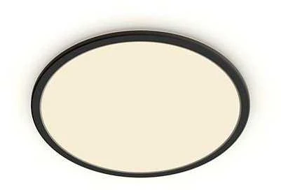 Lubinis šviestuvas Paviršinis LED šviestuvas PHILIPS SUPERSLIM, IP44, 18 W, 2700 K, 1500 lm, dimer., juodos sp., Ø29 cm