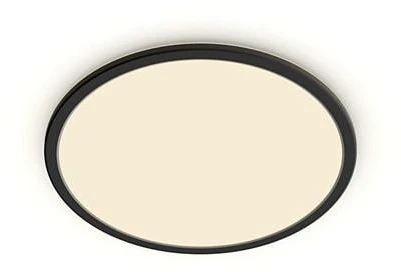 Lubinis šviestuvas Paviršinis LED šviestuvas PHILIPS SUPERSLIM, IP44, 18 W, 2700 K, 1500 lm, dimer., juodos sp., Ø29 cm