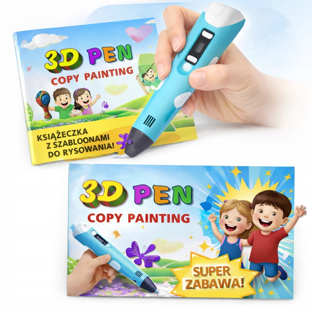 PD KSIĄŻKA Z SZABLONAMI DO DŁUGOPISU 3D 14 STRON SZABLON WZORY DO KOPIOWANIA