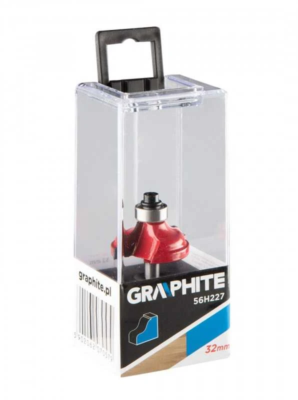Pečių freza GRAPHITE 56H227, apvali, HM, 32 x 12,9 mm, kotas 6 mm