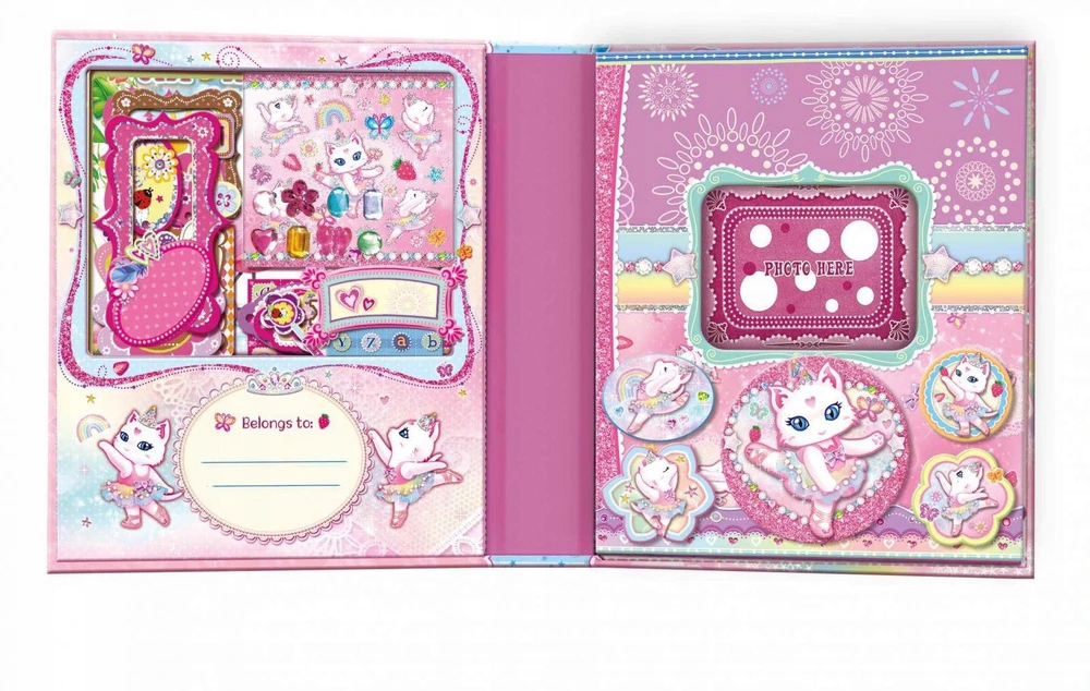 Pulio PECOWARE SCRAPBOOK DEKORAVIMO RINKINYS KATĖS BALETO SUKNELĖ 6+
