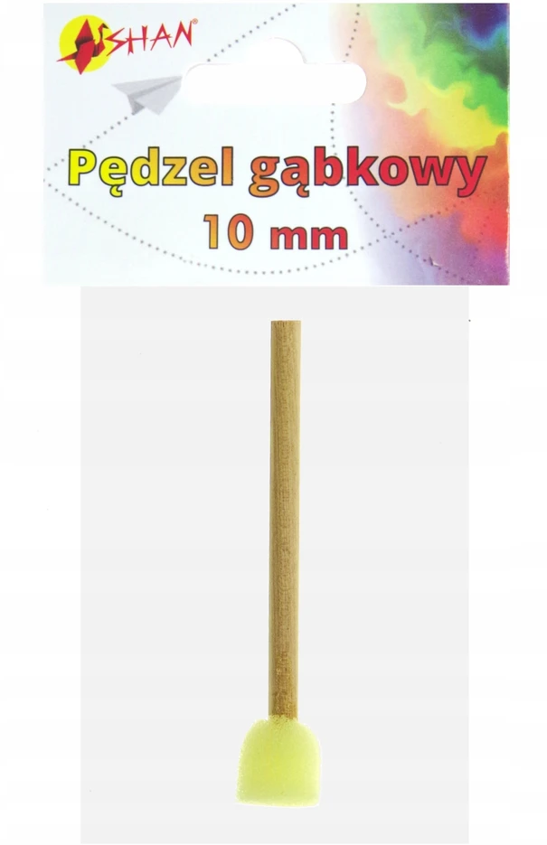 PĘDZEL GĄBKOWY 10 mm SHAN UNIWERSALNY DREWNIANY UCHWYT OKRĄGŁA KOŃCÓWKA