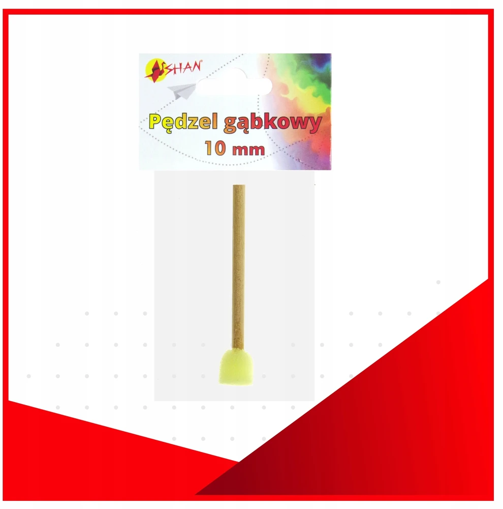 PĘDZEL GĄBKOWY 10 mm SHAN UNIWERSALNY DREWNIANY UCHWYT OKRĄGŁA KOŃCÓWKA