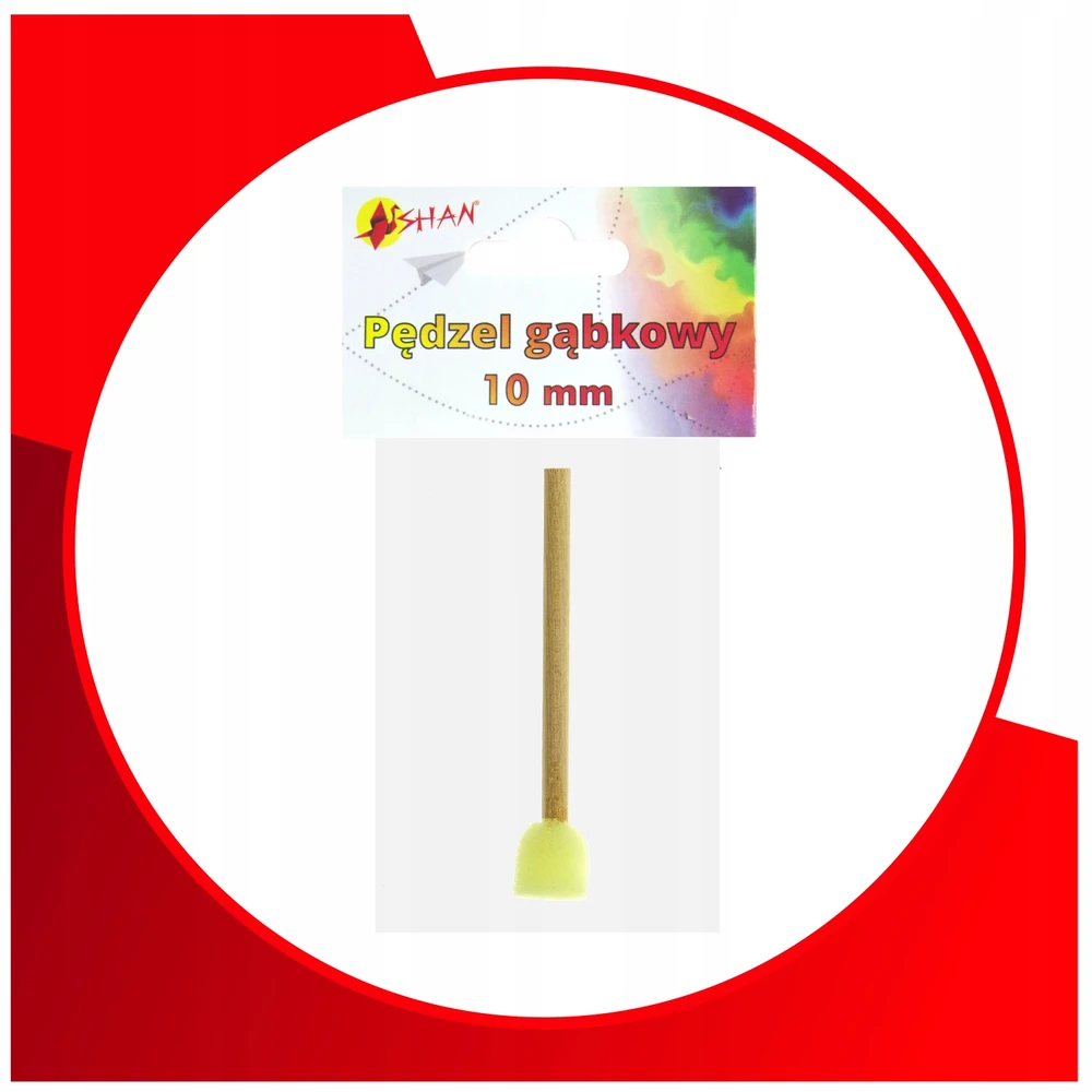PĘDZEL GĄBKOWY 10 mm SHAN UNIWERSALNY DREWNIANY UCHWYT OKRĄGŁA KOŃCÓWKA