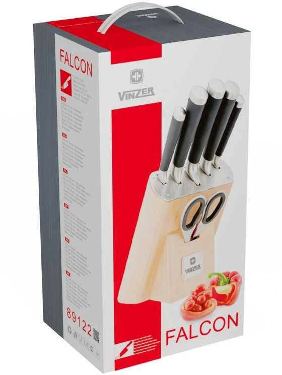 Peilių rinkinys Vinzer Falcon 89122/50122, 7 vnt. su stovu