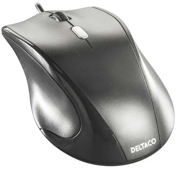 Pelė DELTACO, su laidu, juoda / MS-774