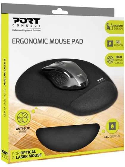 PORT CONNECT | Ergonomic Pelės kilimėlis | 200 x 230 x 20 mm | Juodas