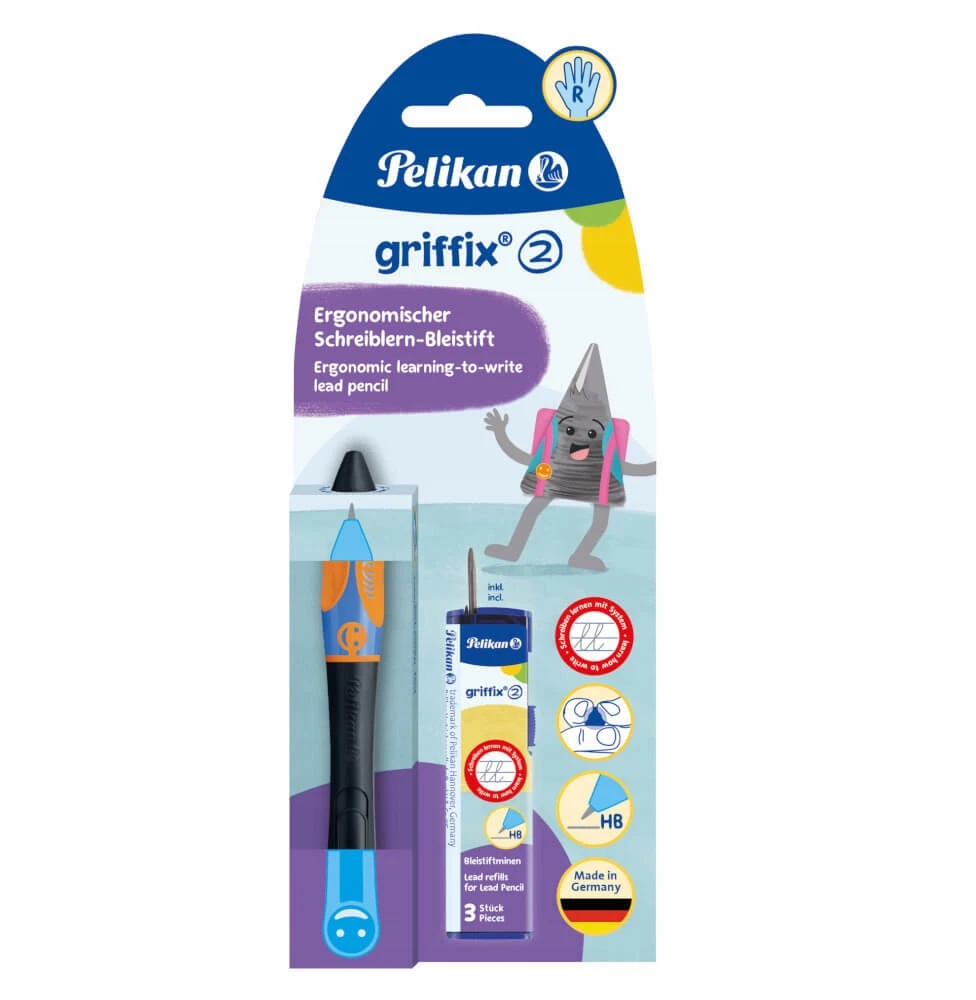 Pelikan Griffix Neon Juodas Hb pieštukas, skirtas mokytis rašyti