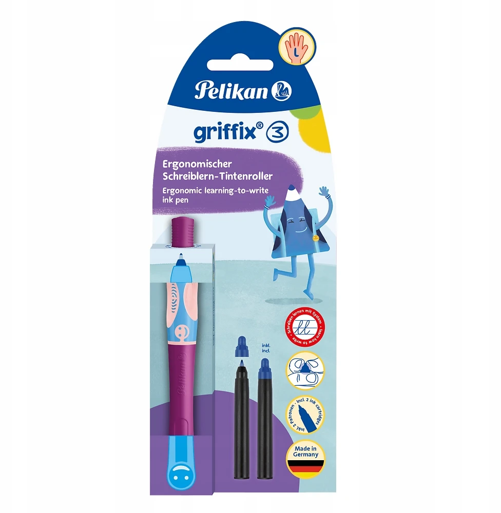 Pelikan Griffix rašiklis kairiarankiams vaikams, violetinis
