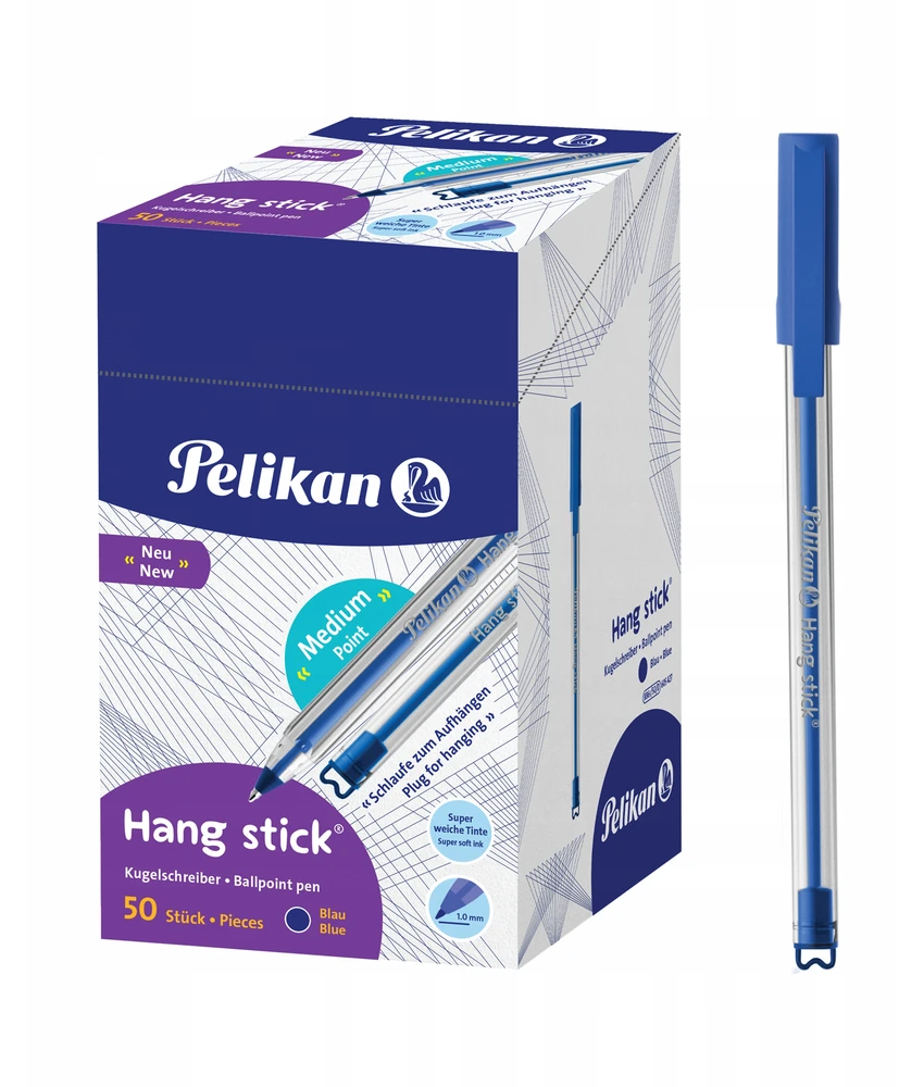 Pelikan Hang Stick mėlyni rašikliai, 50 vnt.