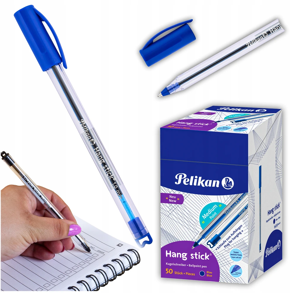 Pelikan Hang Stick mėlyni rašikliai, 50 vnt.