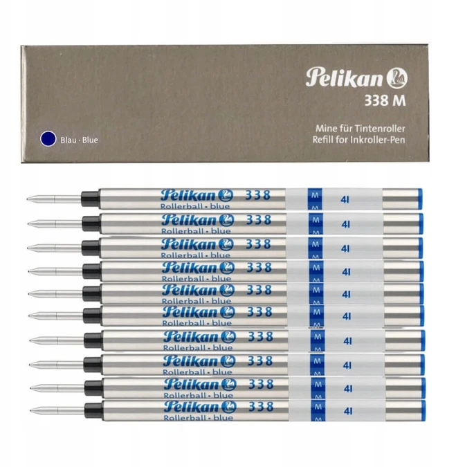 Pelikan mėlyni rutulinio rašiklio papildymai, M dydis, 10 vnt.