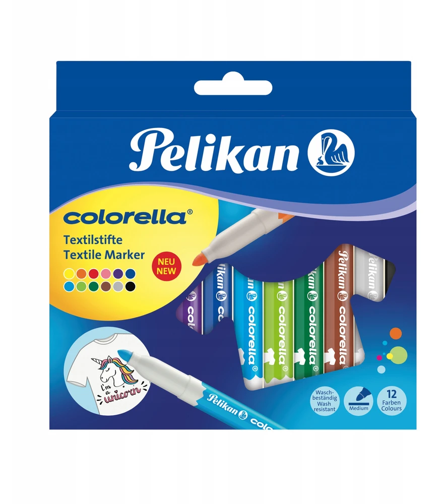 Pelikan Pelican Colorella flomasteriai 12 spalvų audiniams