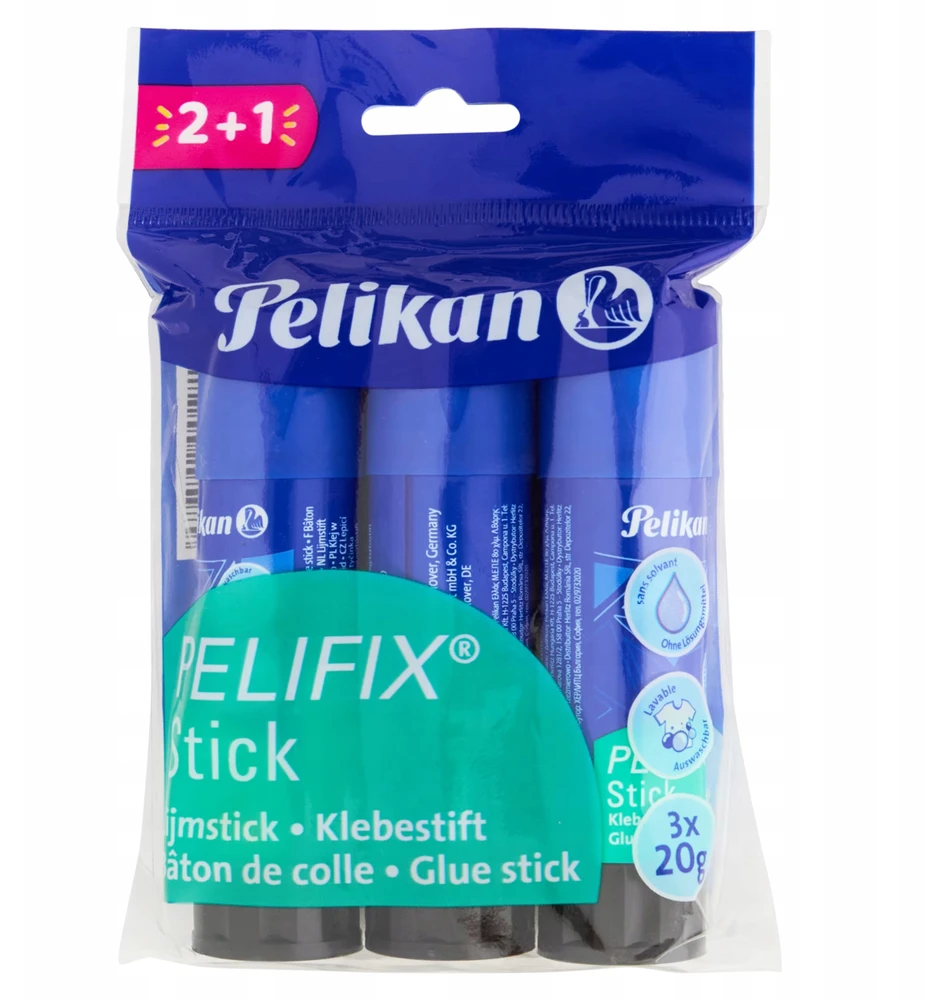 Pelikan Pelifix klej w sztyfcie 20g 3 vnt. szkolny biurowy zmywalny