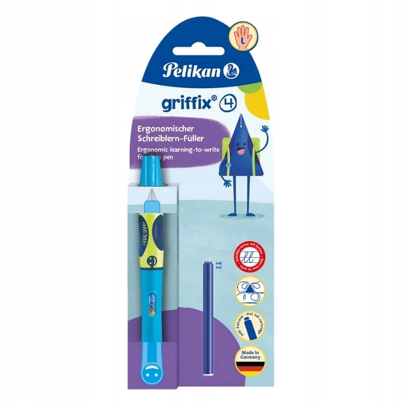Pelikan Plunksnakotis Griffix-4 "L" neon fresh mėlynas bls