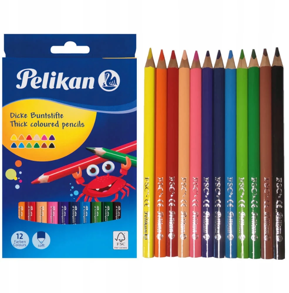 Pelikan Spalvoti pieštukai, 12 spalvų