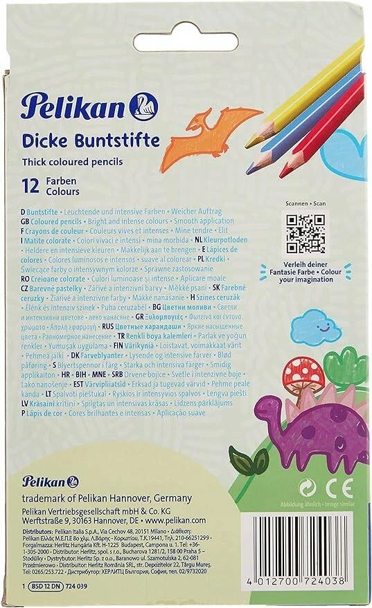Pelikan Spalvoti pieštukai, 12 spalvų