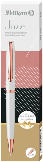 Tušinukas JAZZ NOBLE, Pelikan, baltos sp. metalinis korpusas, pasukamas, dovanų dėžutėje