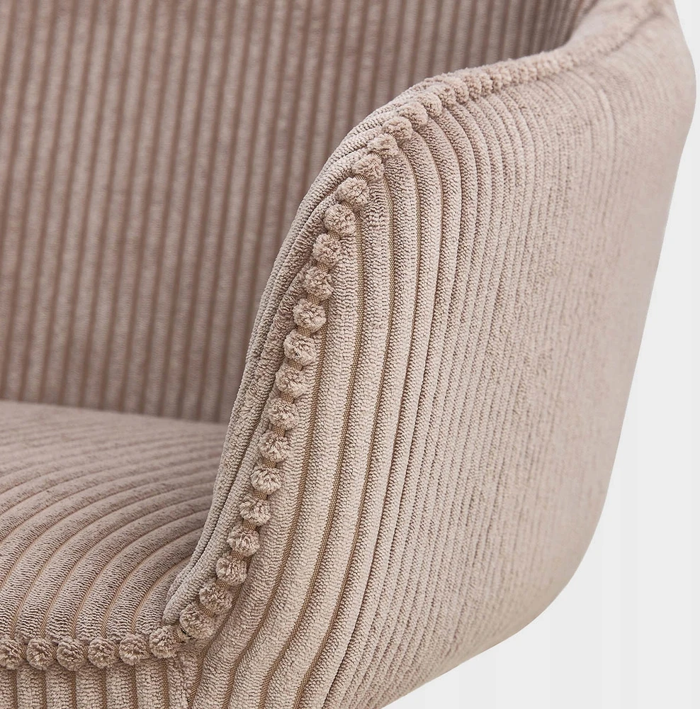 PEMA ruda velvetinė pasukama kėdė 56x60x82 cm HOMLA