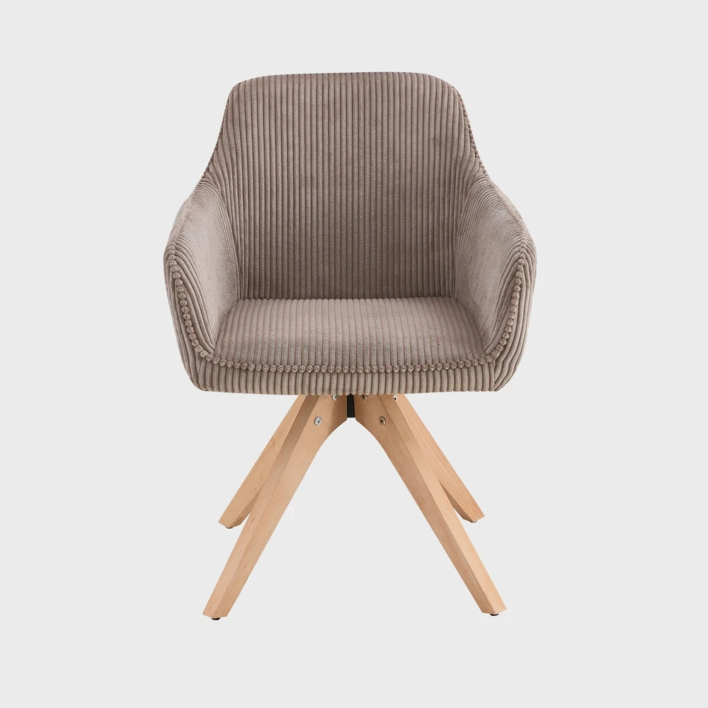 PEMA ruda velvetinė pasukama kėdė 56x60x82 cm HOMLA