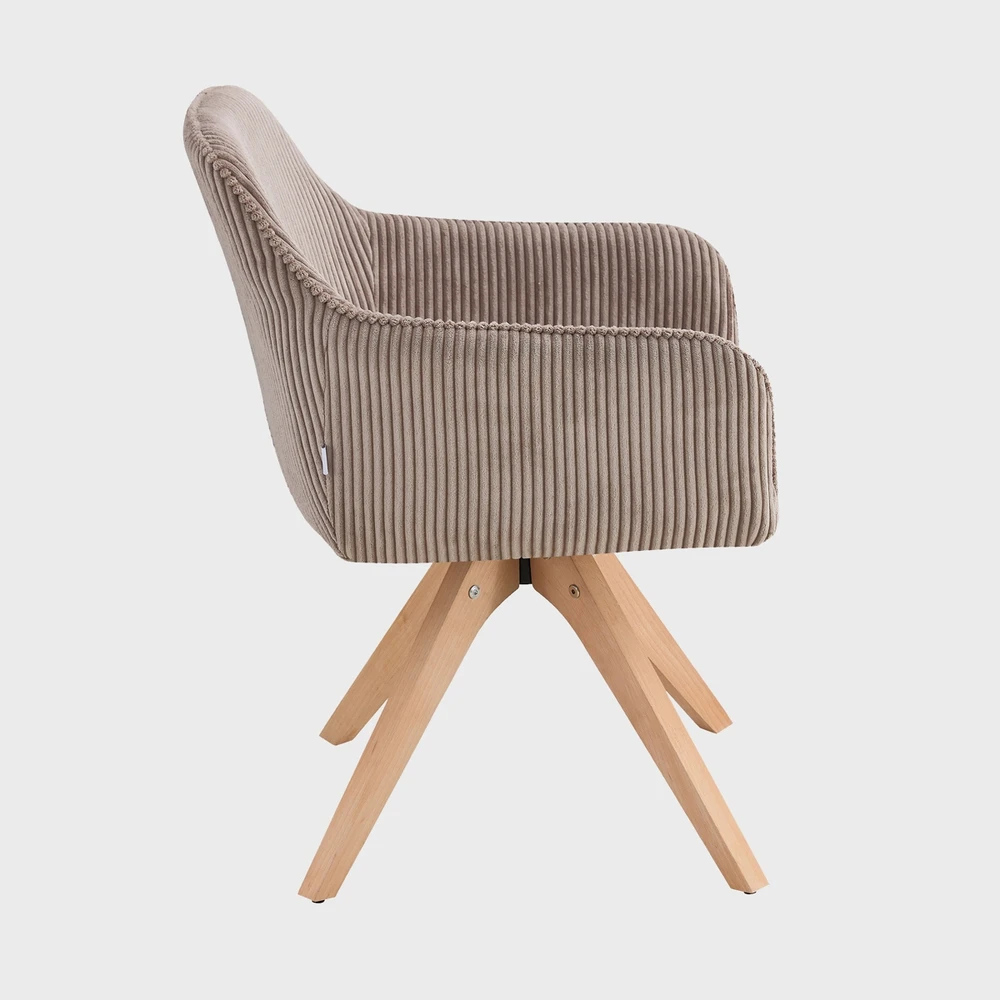 PEMA ruda velvetinė pasukama kėdė 56x60x82 cm HOMLA