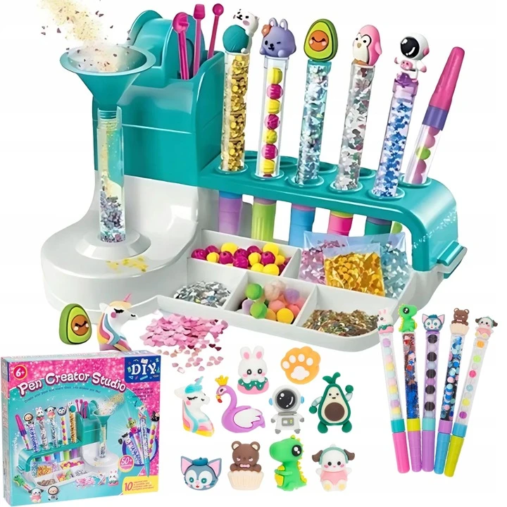 PEN FACTORY CREATIVE ART KIT „Pasidaryk pats“ tušinukų blizgučiai, skirti VAIKAMS