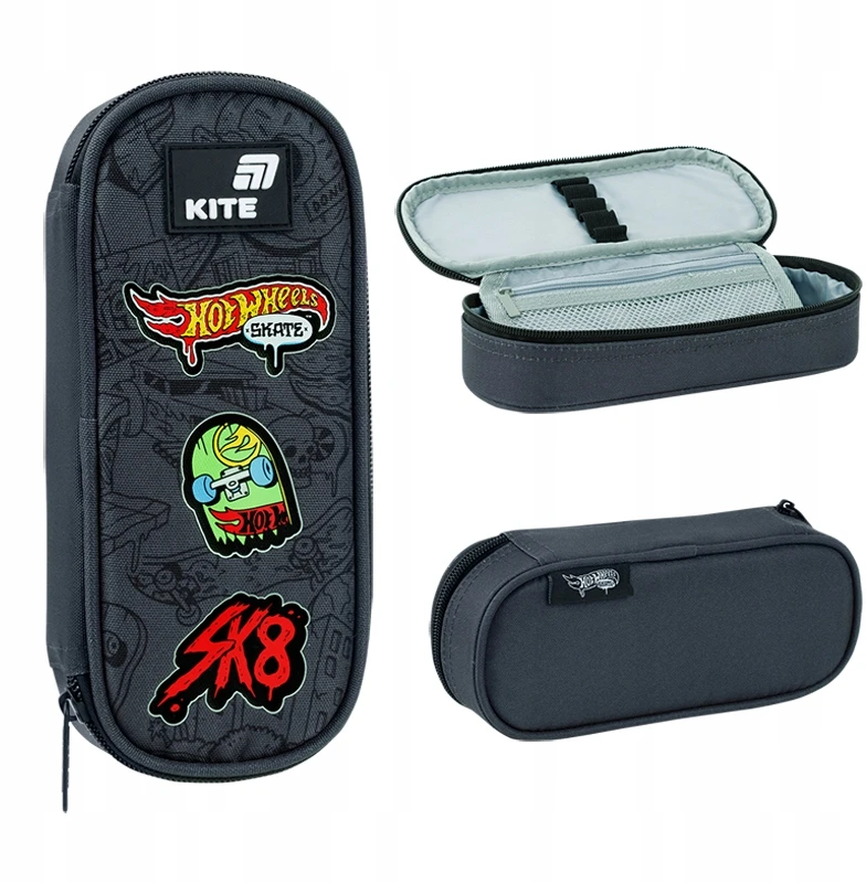 Kite Pieštukas case without supplies HW26-599. 21 cm x 8.5 cm. juodas