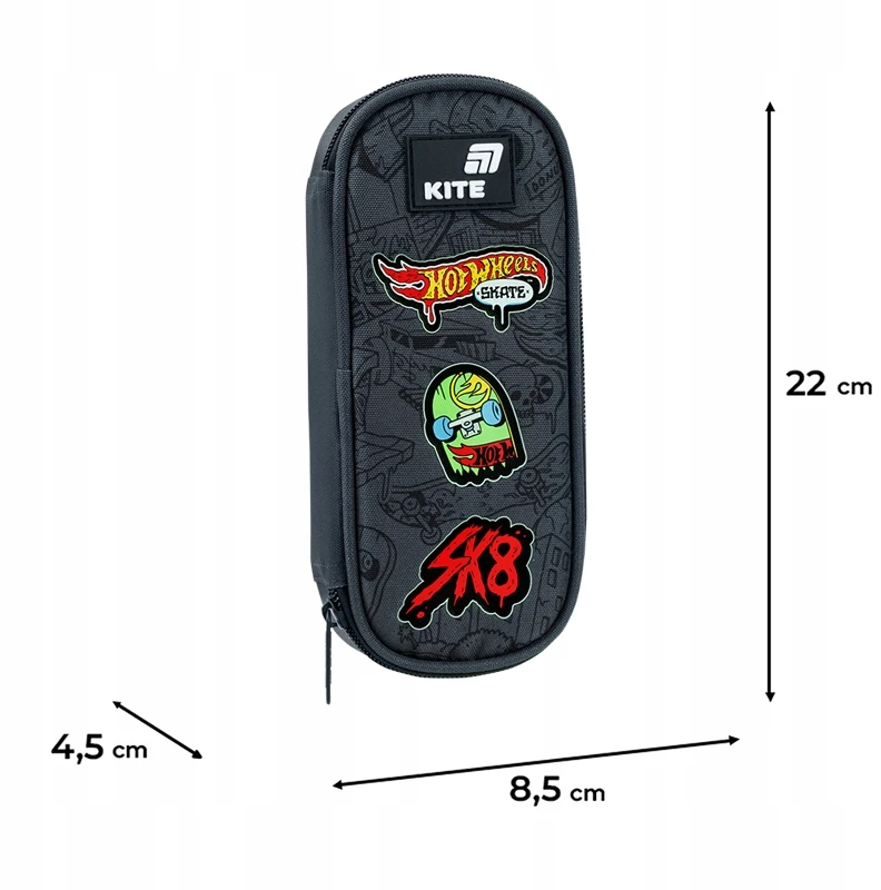 Kite Pieštukas case without supplies HW26-599. 21 cm x 8.5 cm. juodas