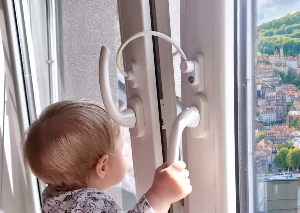 Penkid Balta lango spyna, apsauga nuo lango pakrypimo, durų spyna be raktų