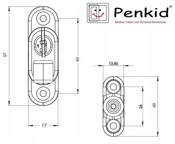 Penkid Lango apsauga Lango užraktas su raktu