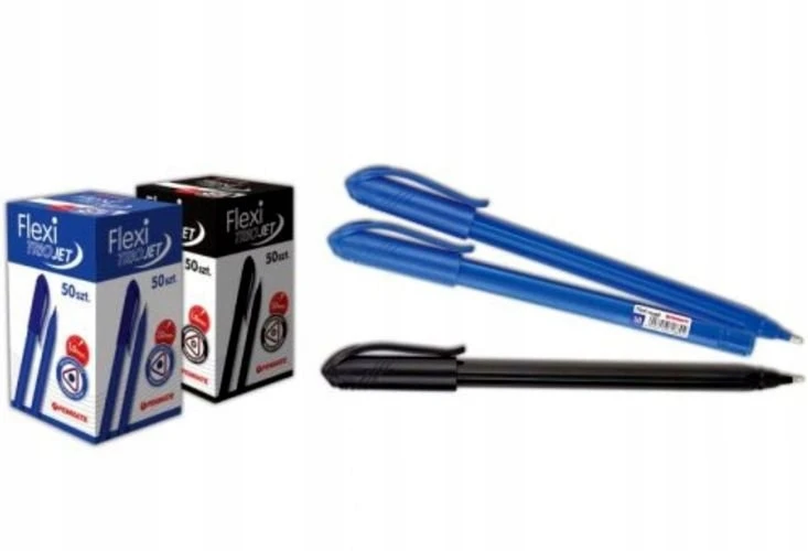 Penmate Flexi Trio Jet rašikliai, juodi, 50 vnt. rinkinys