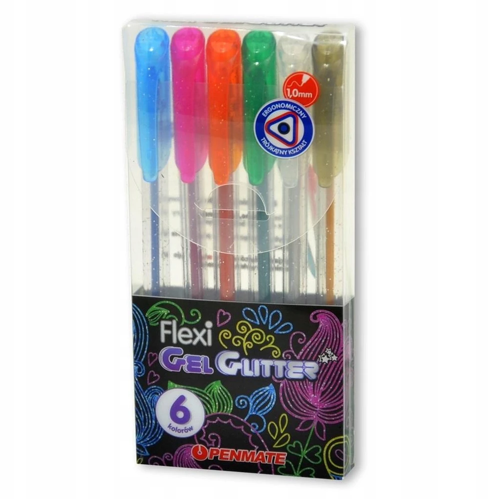 Penmate Gelinis rašiklis Flexi Abra Gel, 6 spalvos, blizgučiai