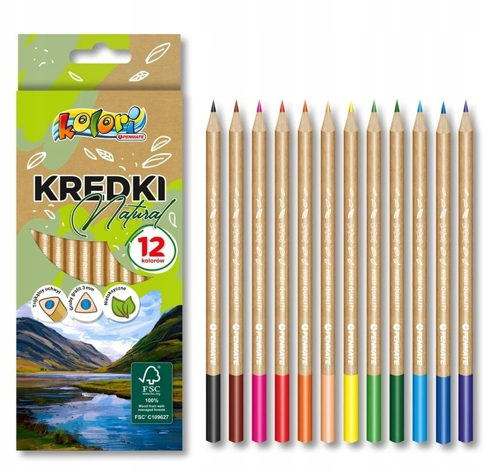 Penmate Natural spalvinimo pieštukai, 12 vnt.