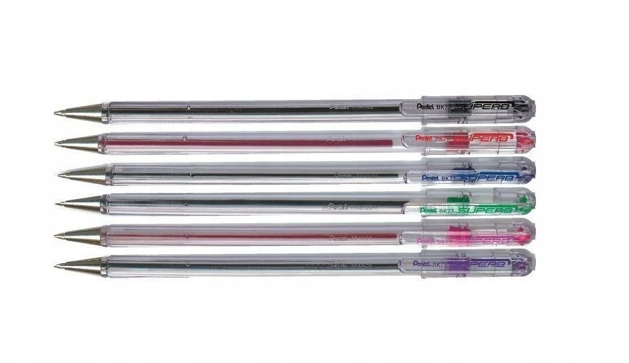 Pentel Bk77 rašiklis 0,7mm, rožinis, 5 vnt.