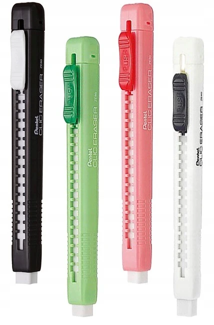 Pentel Clic Eraser Ze80 ištraukiama trintukas, rožinis dėklas