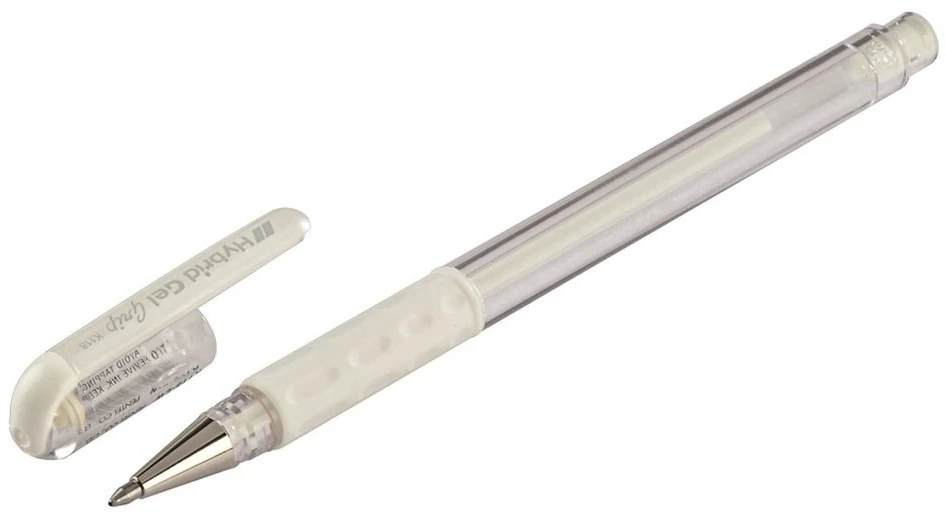 Pentel Hybrid K118 gelinis rašiklis, baltas