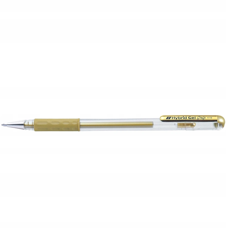 Pentel Hybrid K118 gelinis rašiklis, metalinis auksas