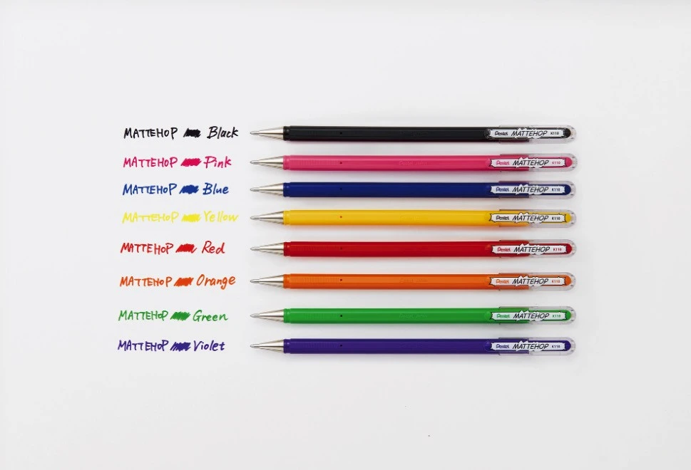 Pentel Mattehop geliniai rašikliai, 8 vnt., matiniai, 1.0 mm