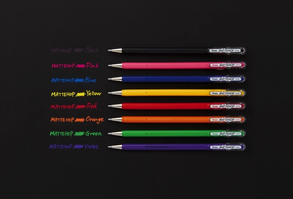 Pentel Mattehop geliniai rašikliai, 8 vnt., matiniai, 1.0 mm